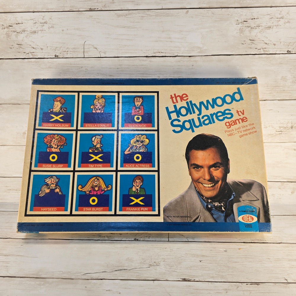 Vintage 1974 The Hollywood Squares TV‎ Game Ideal Peter Marshall 70s Board Game